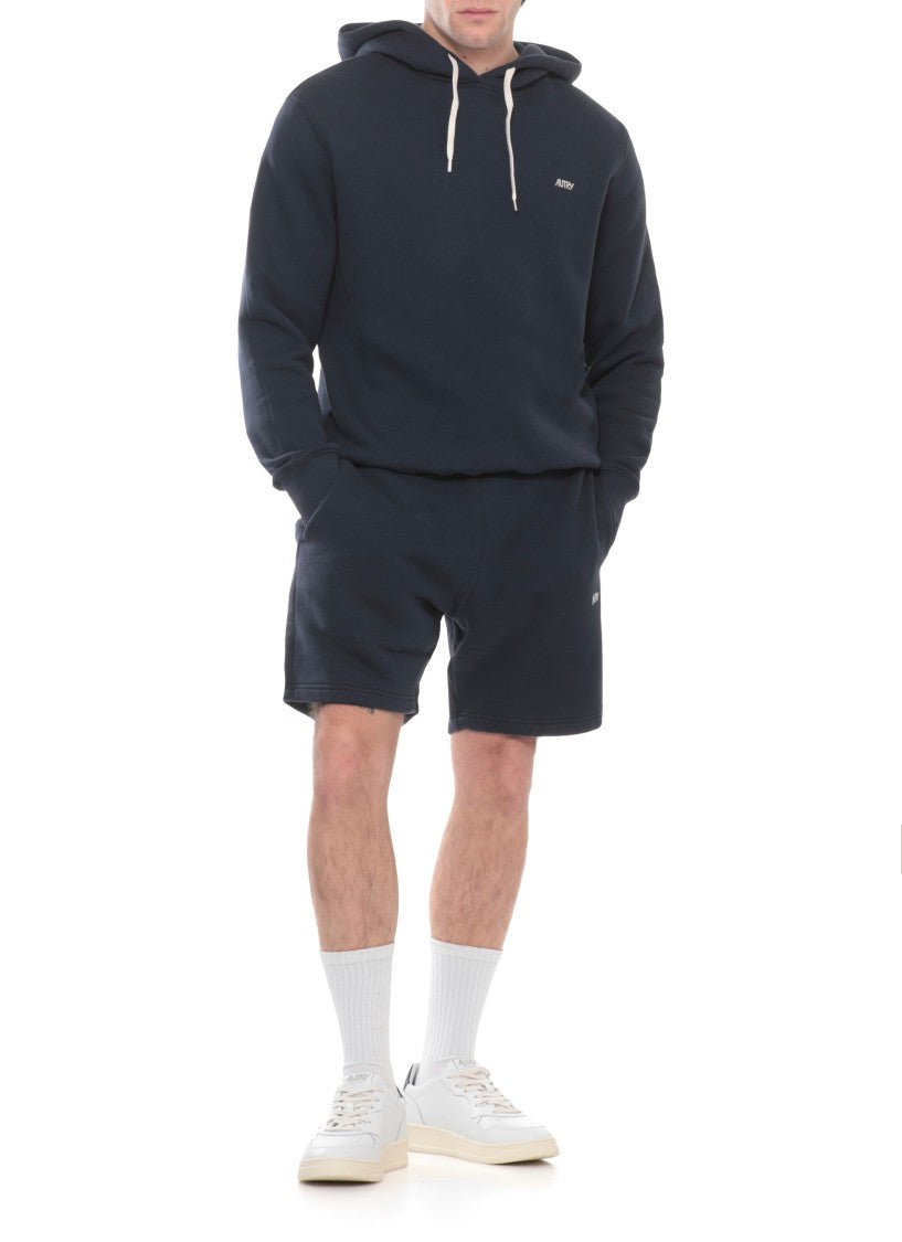Autry Blue Embroidered Logo Cotton Hoodie