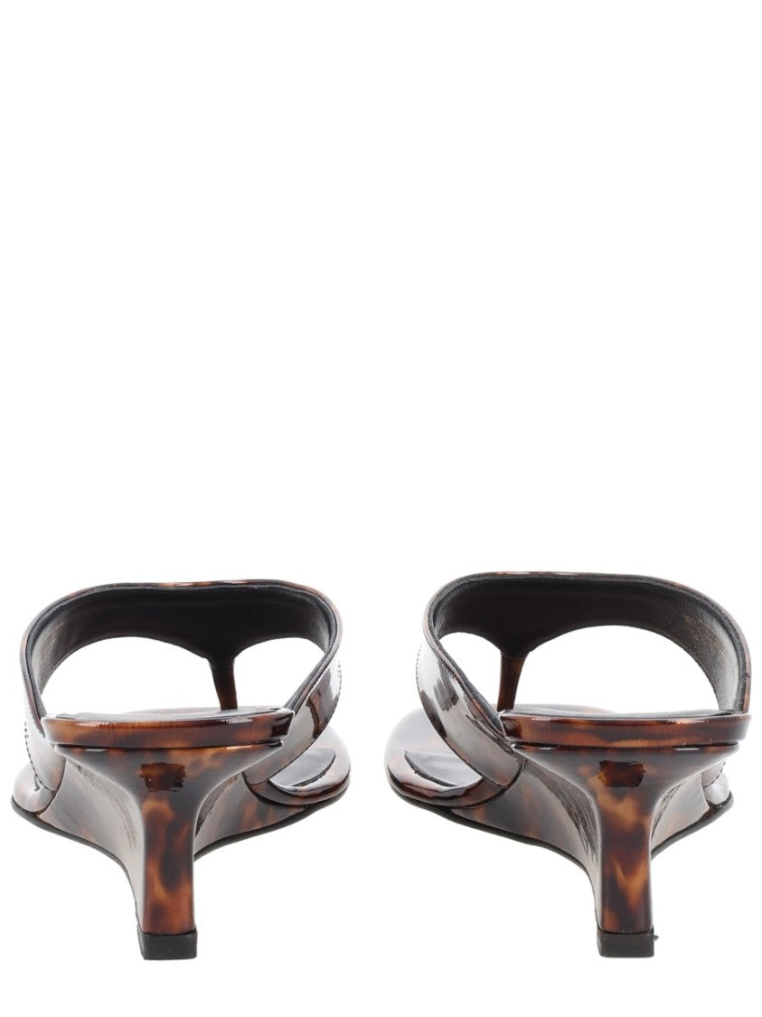 Stuart Weitzman Glossy Winnie Polyurethane Wedge Sandals
