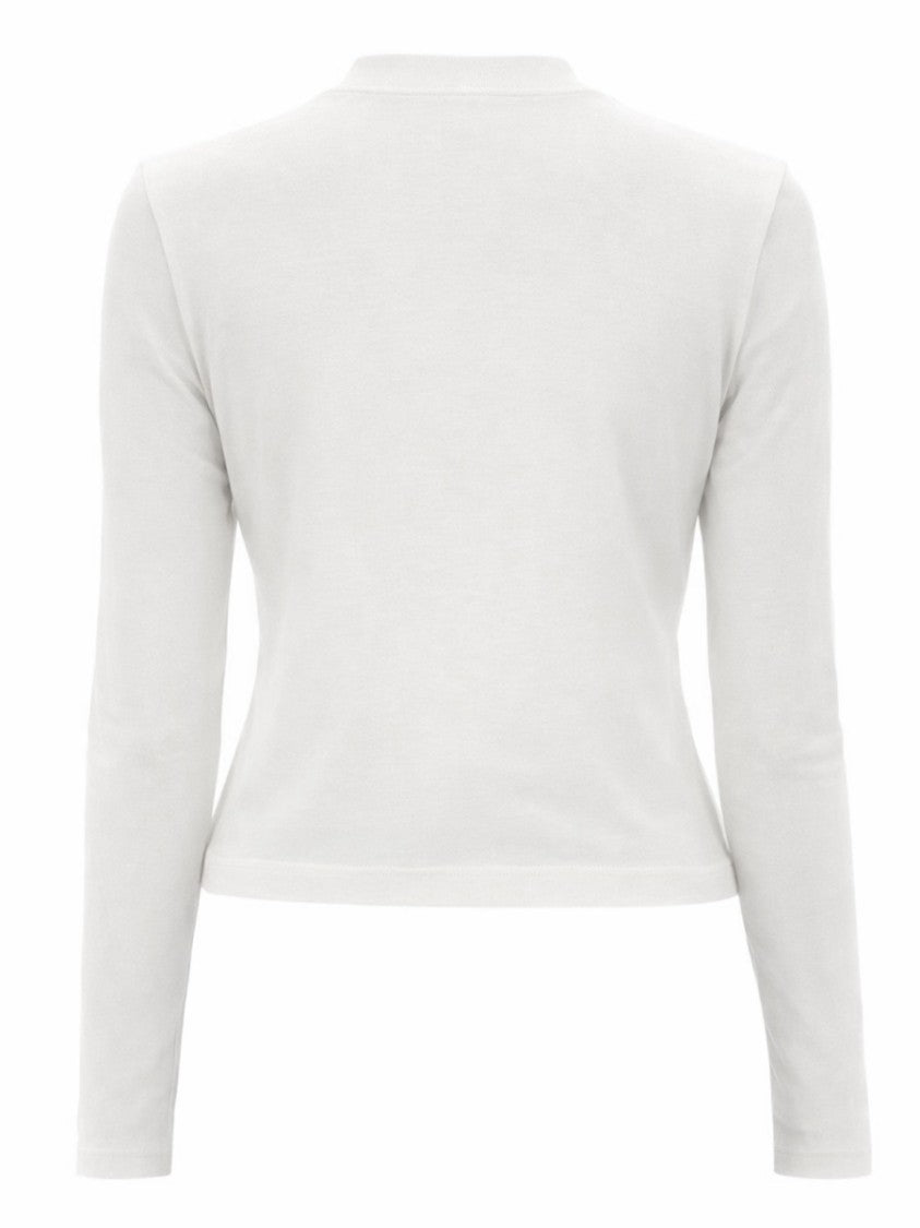 Jacquemus Fitted Cropped Rectangular Label Long-Sleeve T-Shirt