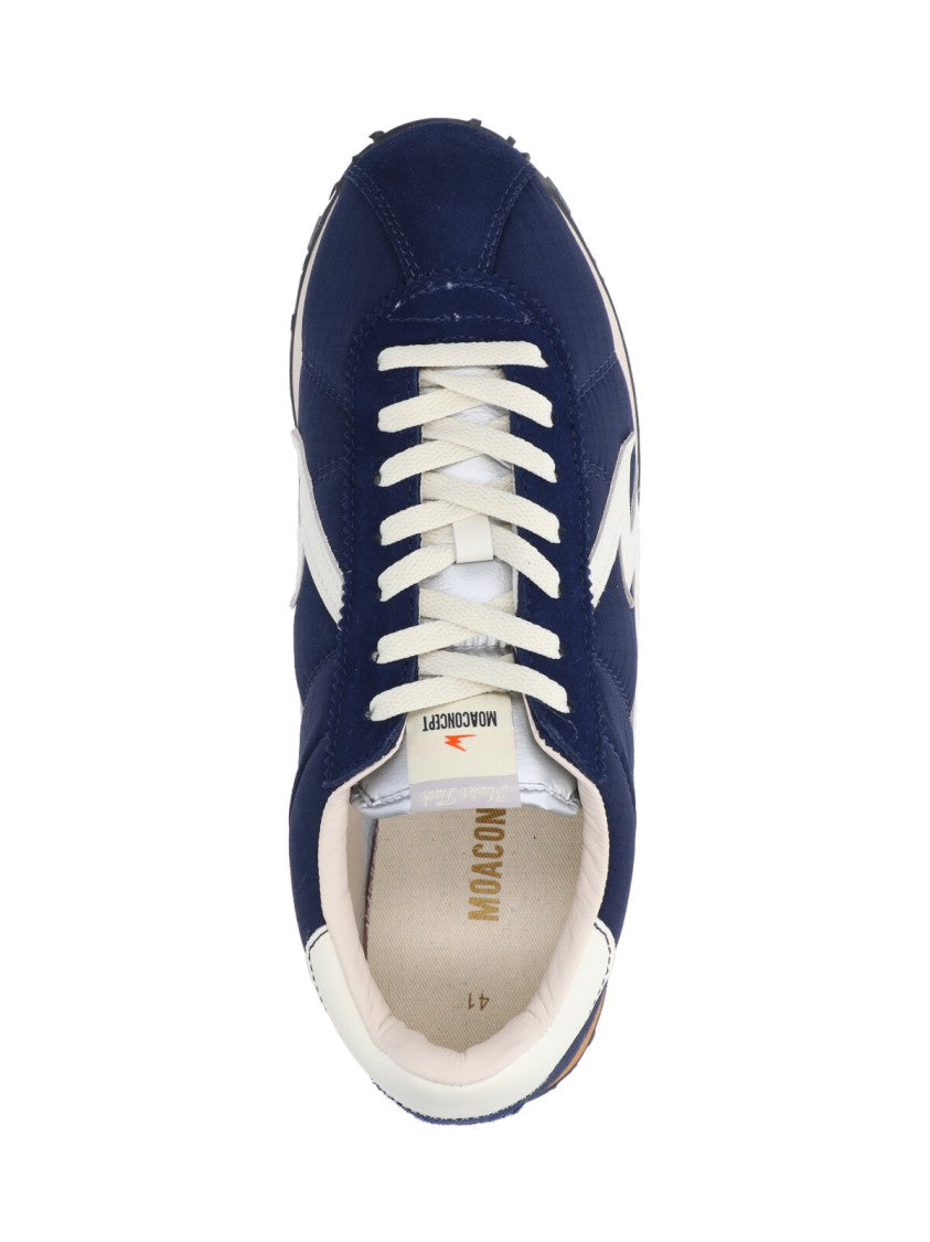 Master Of Arts Navy Blue Sneakers With White Lightning Bolt Accents