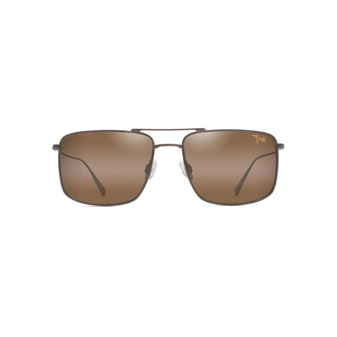 Maui Jim Aeko Rectangular Metal Frame Sunglasses With Double Bridge Design