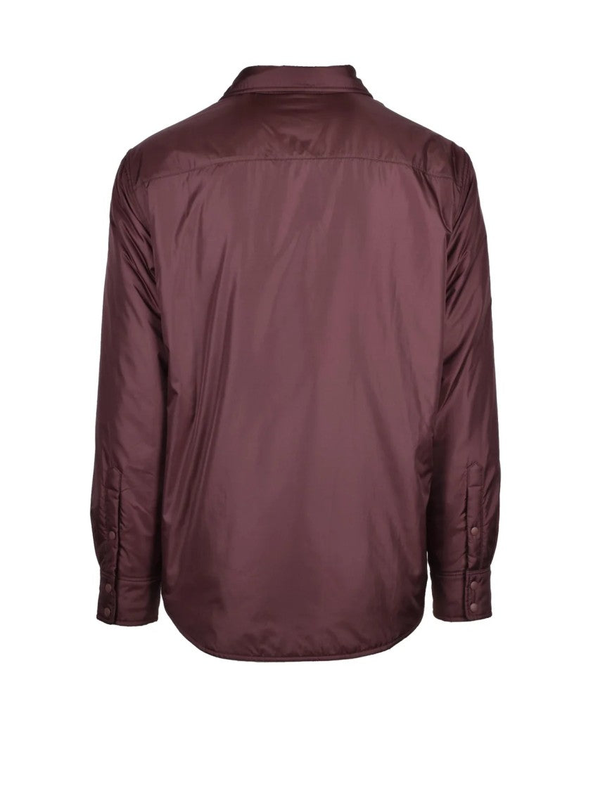 Aspesi Red Padded Snap Button Polyamide Shirt