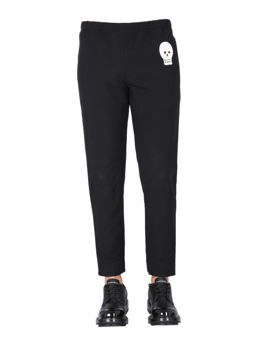 Alexander Mcqueen Jogging Pants With Embroidered Skull