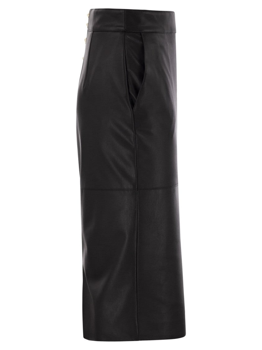 Elisabetta Franchi Pencil Skirt With Jewelled Hooks