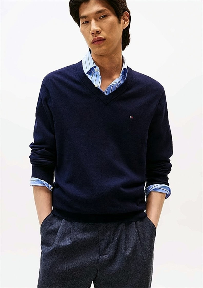 Tommy Hilfiger Refined V-Neck Sweater In Pima Cotton