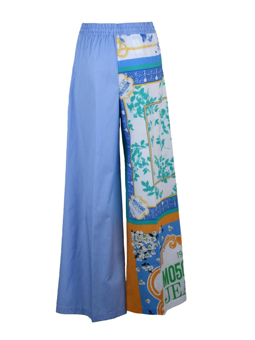 Mo5ch1no Jeans Women's Trousers - Sky Blue/White