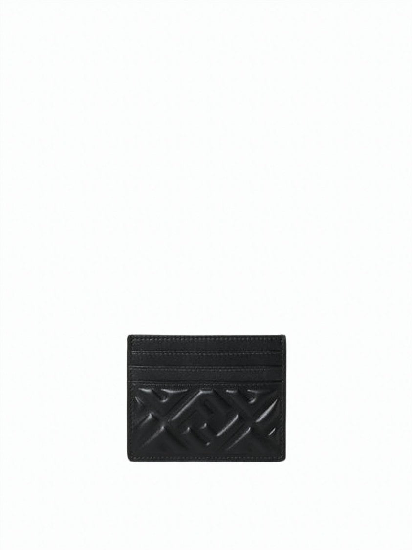 Fendi Lambskin Cardholder With Subtle Geometric Embossing