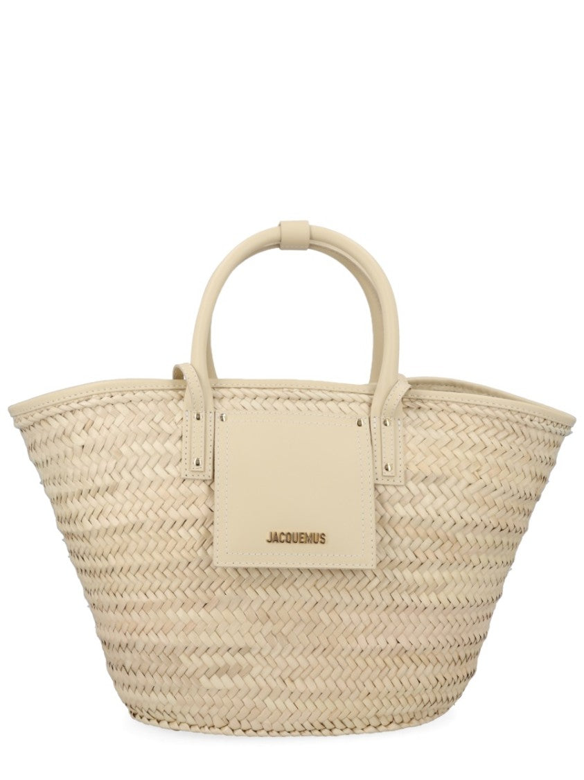 Jacquemus Soli Raffia Woven Tote Bag