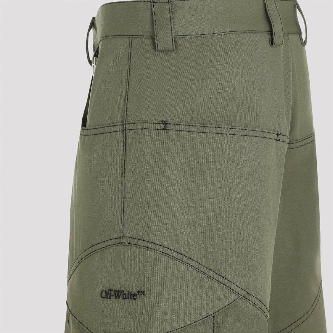 Off-White Casual Trousers With Utility Pockets And Fit