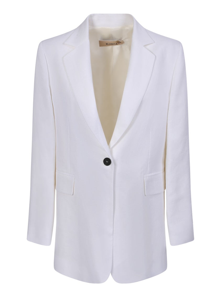 Blanca Vita White Single-Breasted Jacket