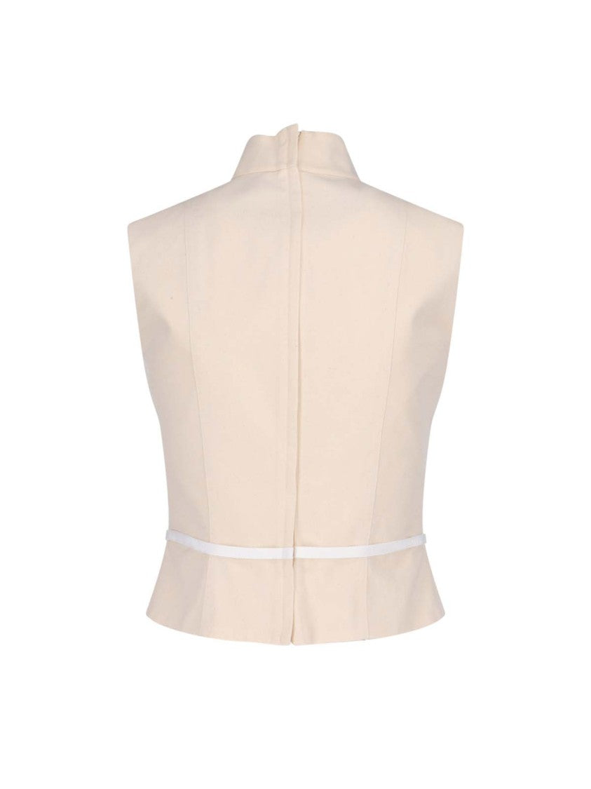 Moschino Cotton Gabardine Top – Cream