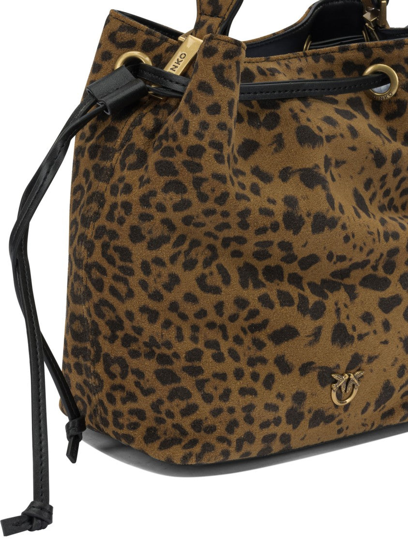 Pinko Brown Leather Crossbody Bag