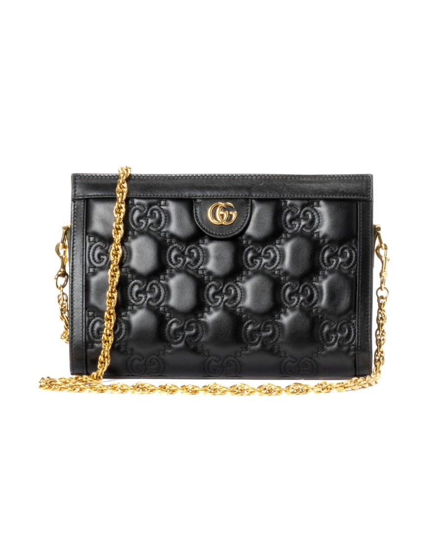 Gucci Black Gg Matelassè Small Leather Shoulder Bag