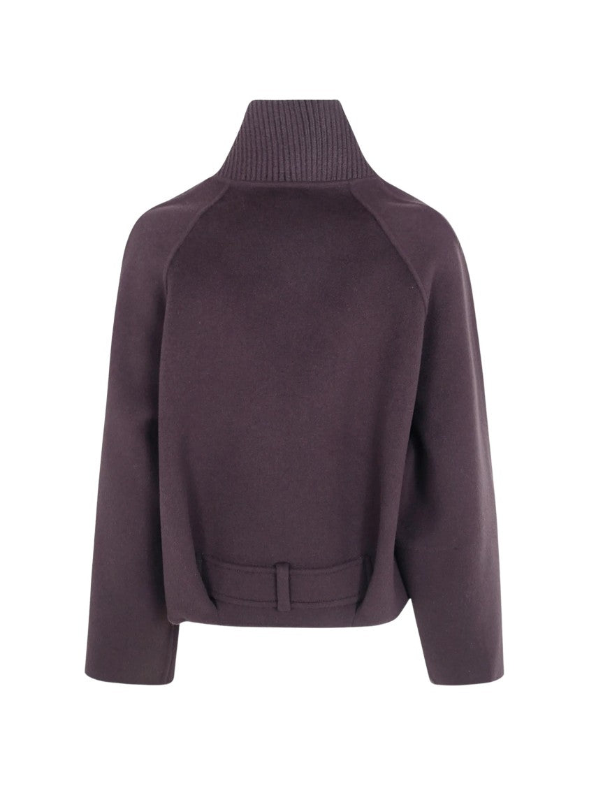 Seventy Venezia Cappotto Belted High-Collar Cropped Jacket