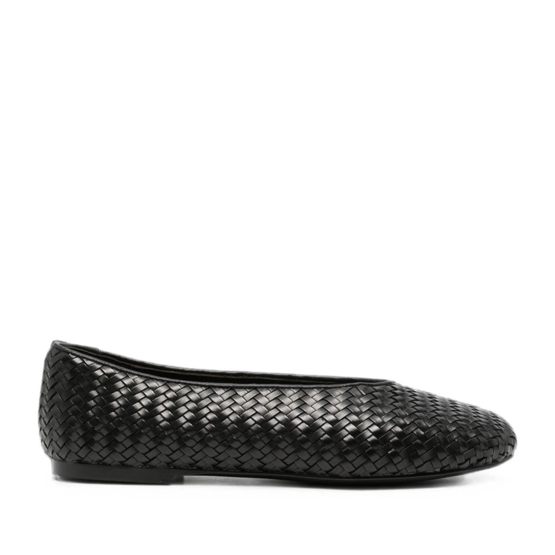 Adrianna Feretti Black Woven Minimalist Leather Flats