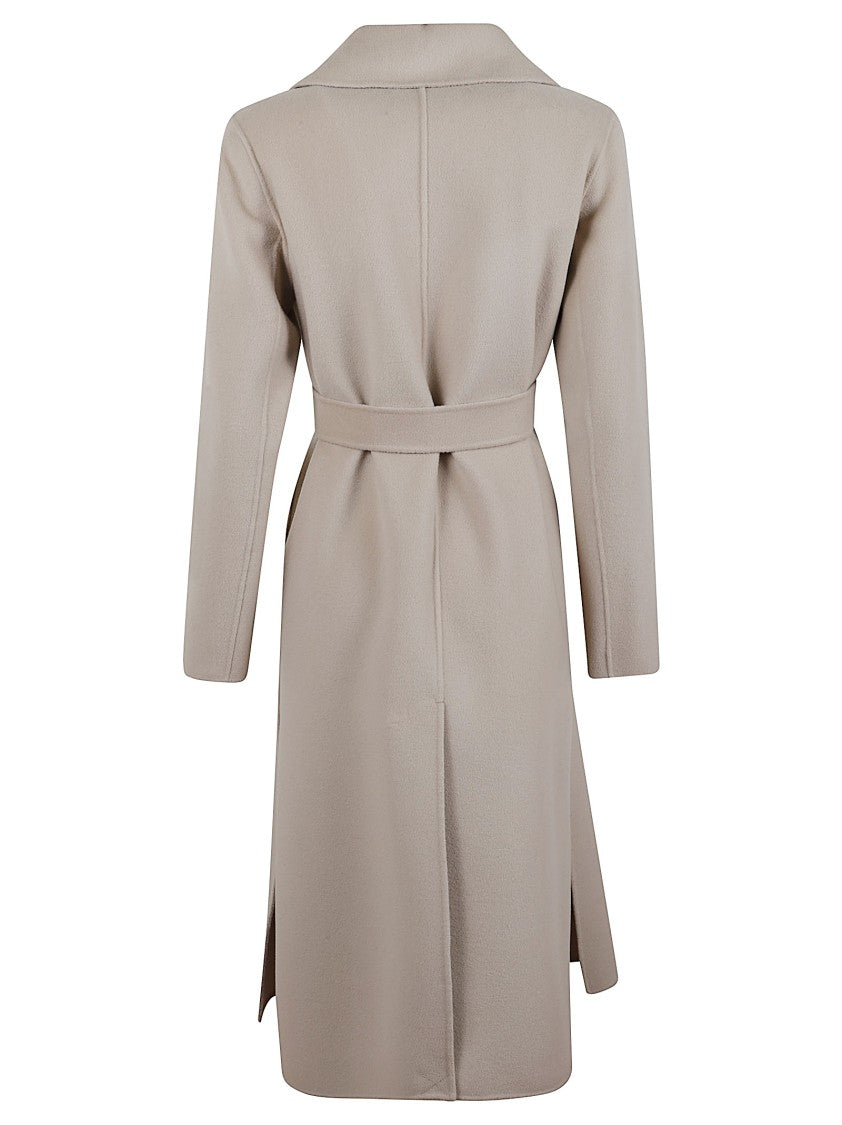 Max Mara Wool Coat With Classic Lapel And Belted Waist