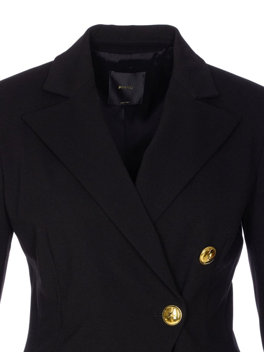 Pinko Tailored Black Blazer With Structured Shoulders