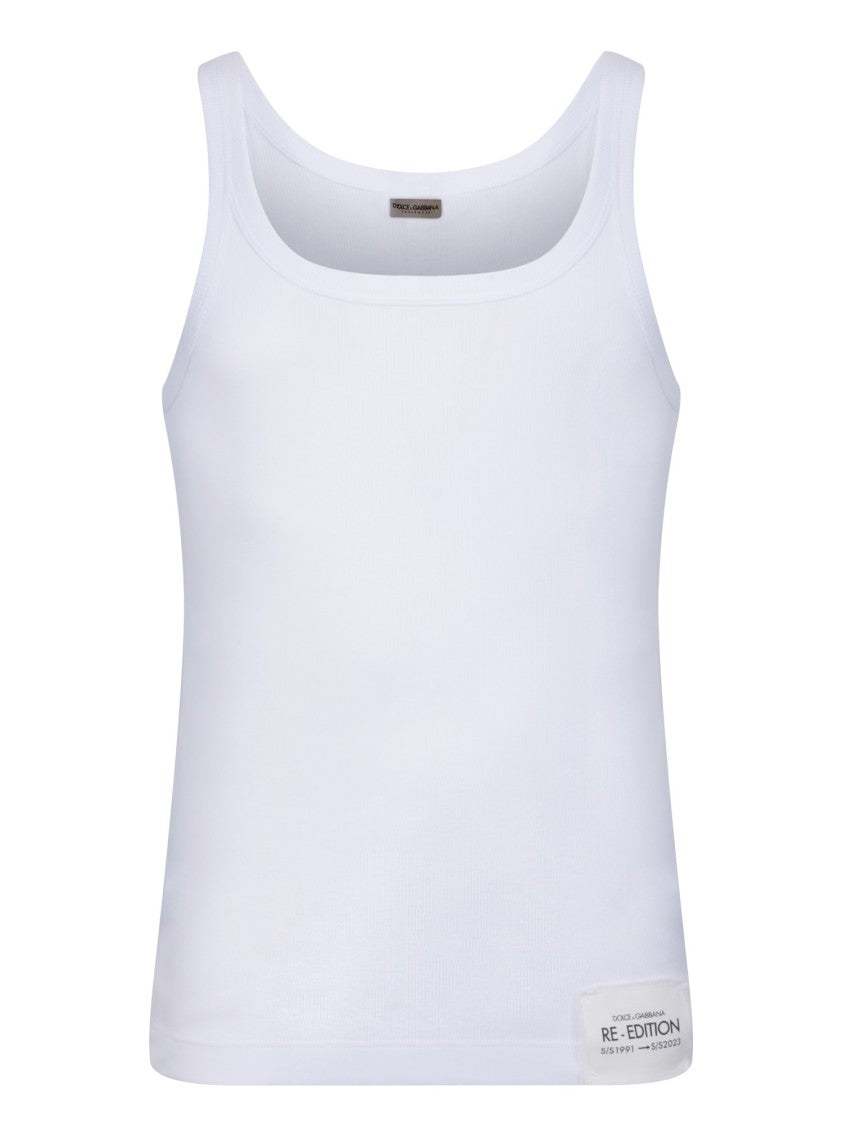 Dolce & Gabbana White Cotton Tank