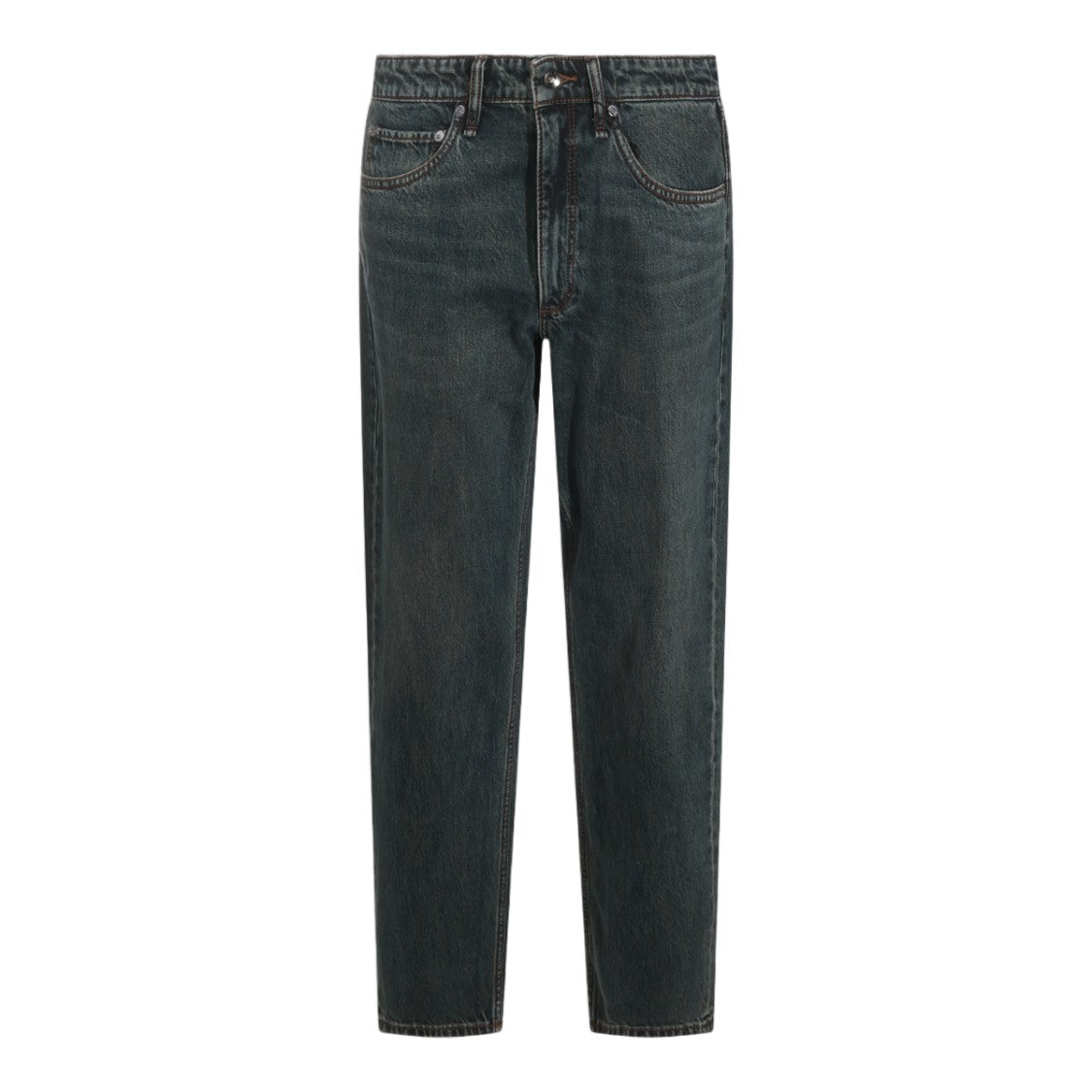 Rag & Bone Straight-Leg Jeans With Mid-Rise Waist And Contrast Stitching