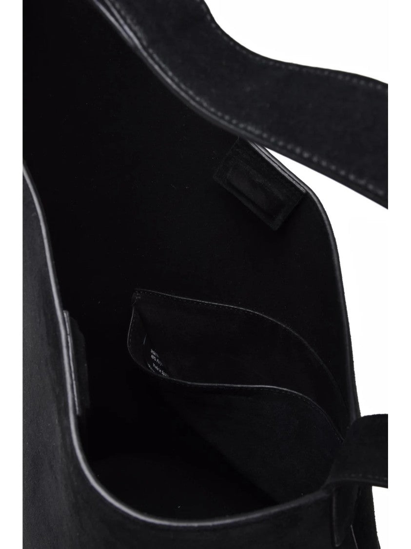 Aesther Ekme Black Lune Tote Suede Shoulder Bag