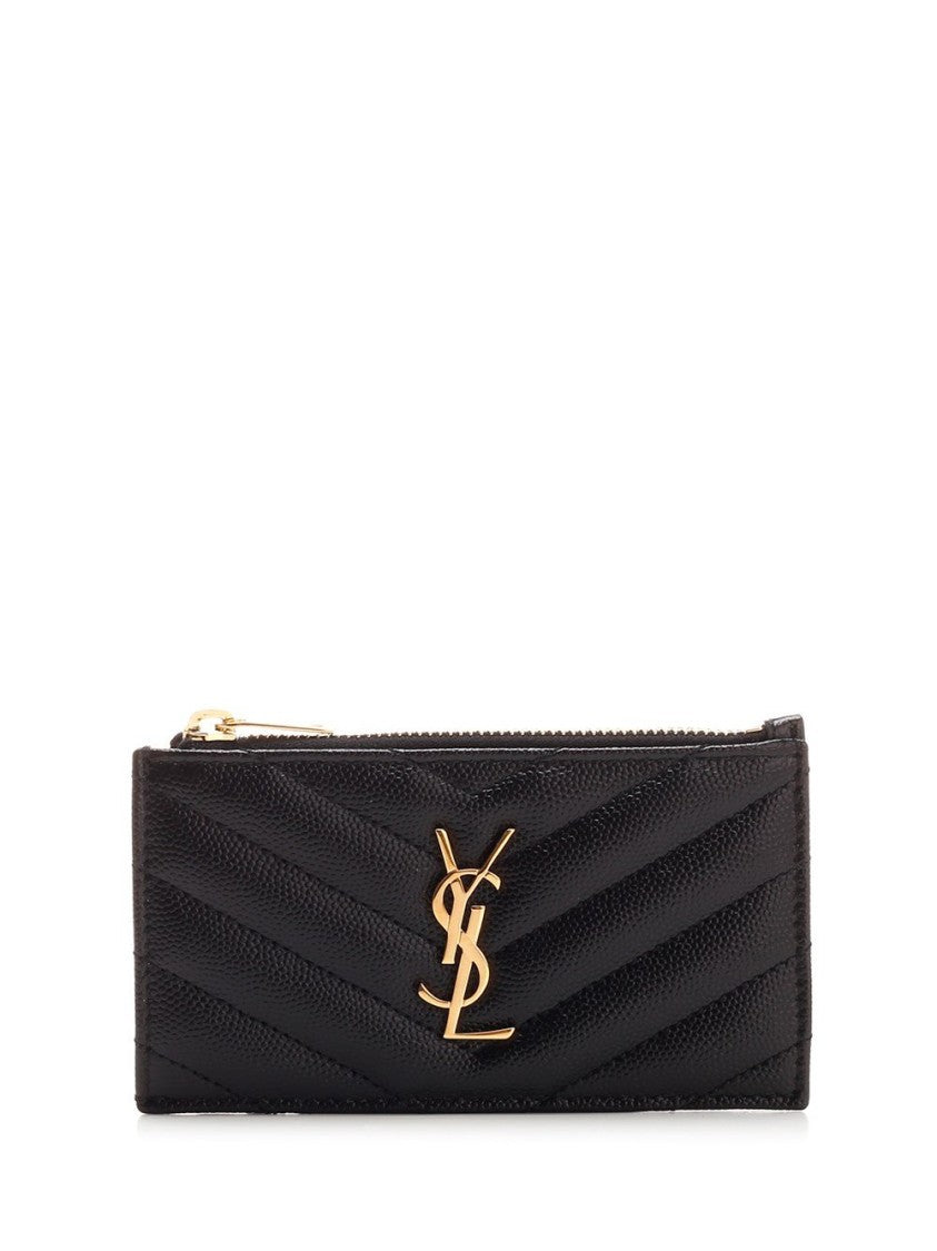 Saint Laurent Quilted Calf Leather Card Wallet