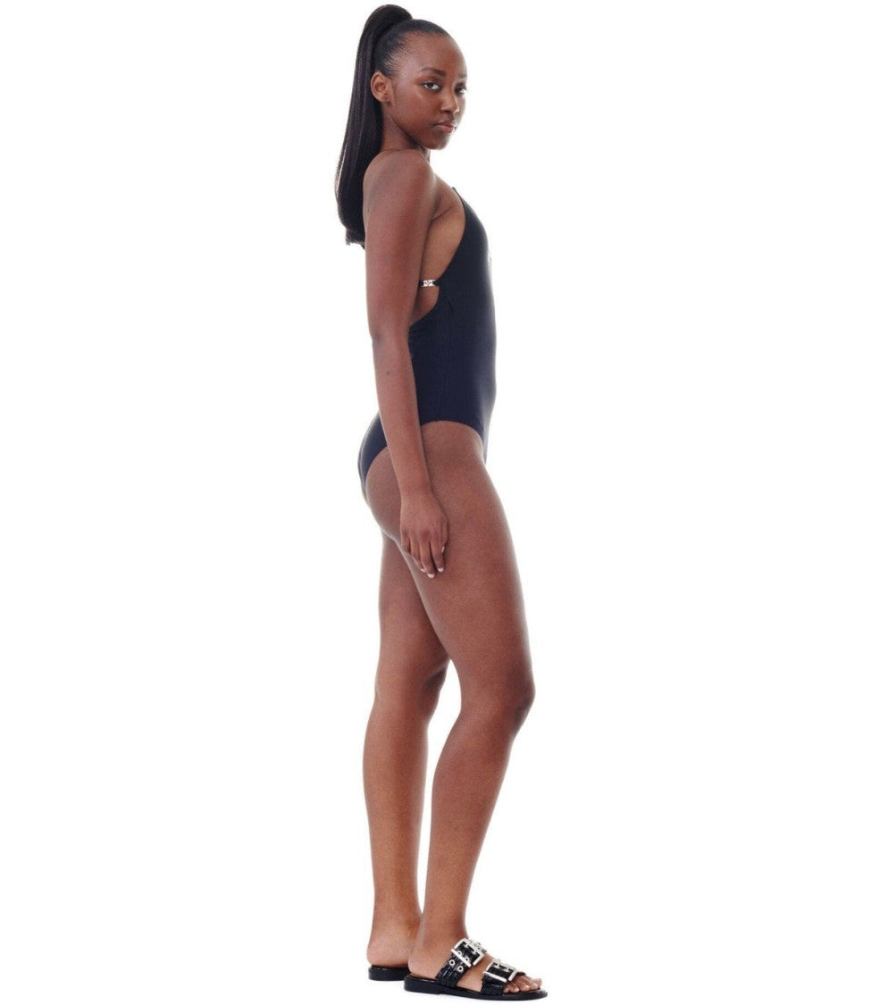 Ganni Black Swimsuit With Logo