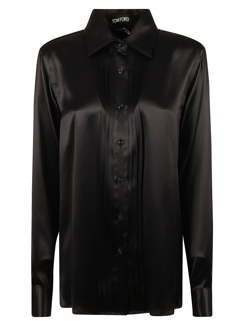 Tom Ford Silk Black Skirt With Subtle Pleating