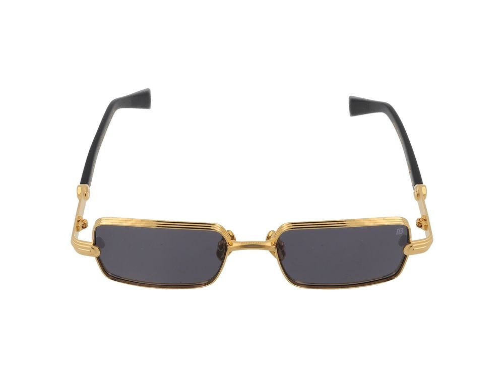 Balmain Gold Rhythm Metal Rectangular Sunglasses