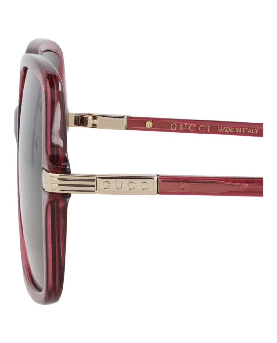 Gucci Square-Frame Recycled Acetate Sunglasses With Gold-Tone Accents