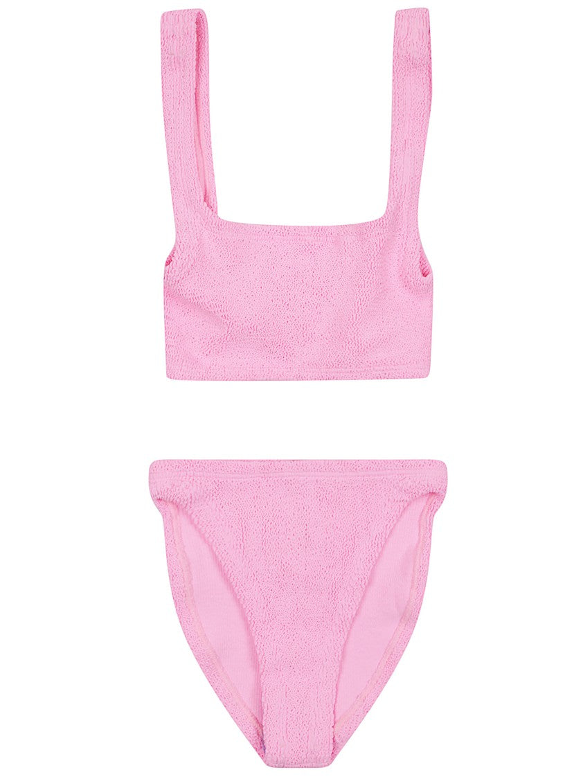 Hunza G Two-Piece Swimsuit With Square Neckline And Textured Finish