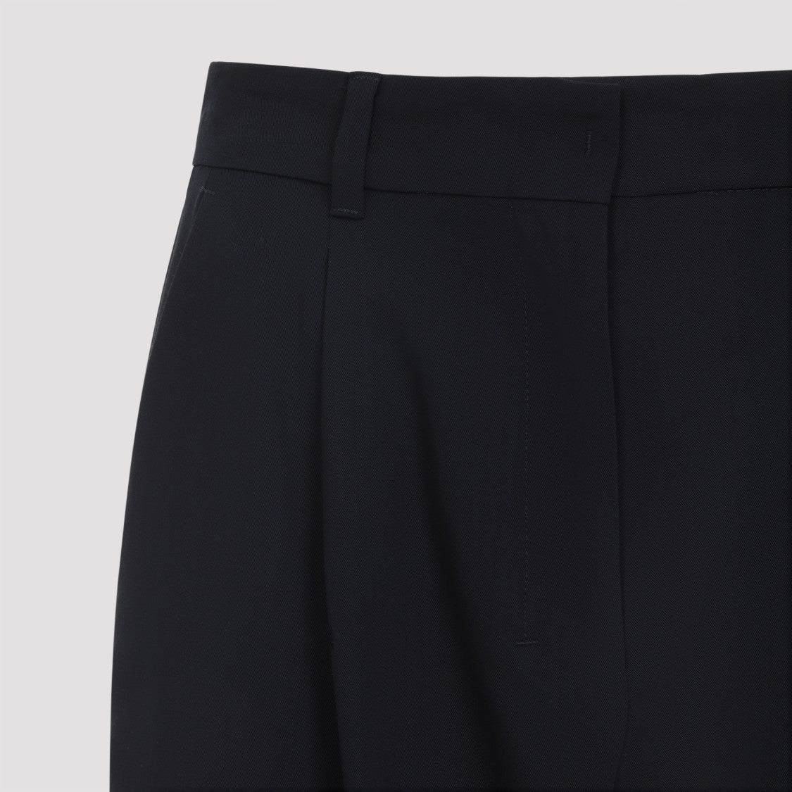 Max Mara Tailored Blue Trousers With Structured Waistband And Pleated Detailing