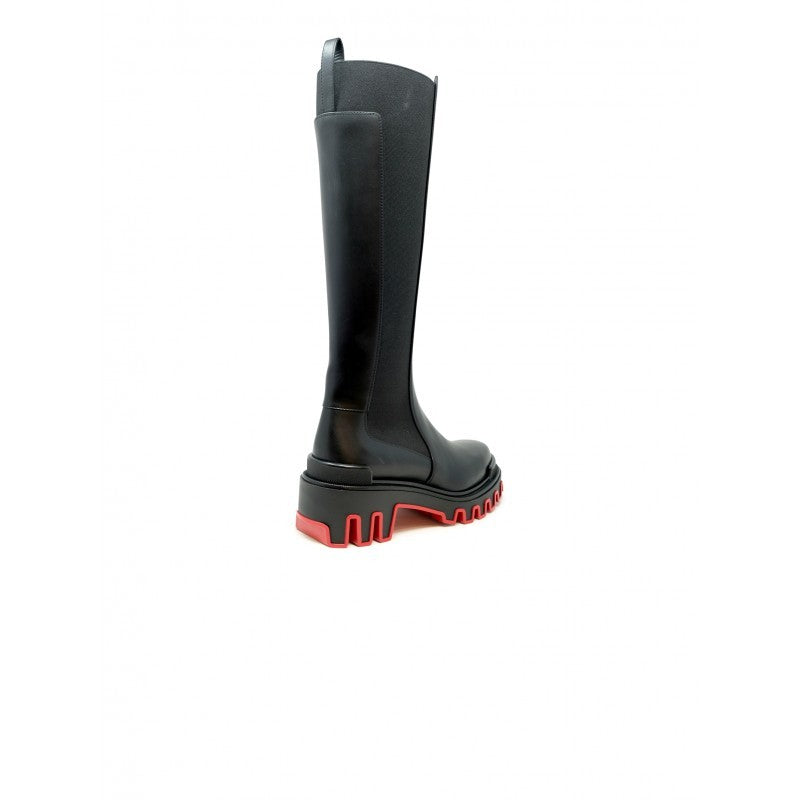 Christian Louboutin Black Calf Leather Marchacroche Dune Botta Boots