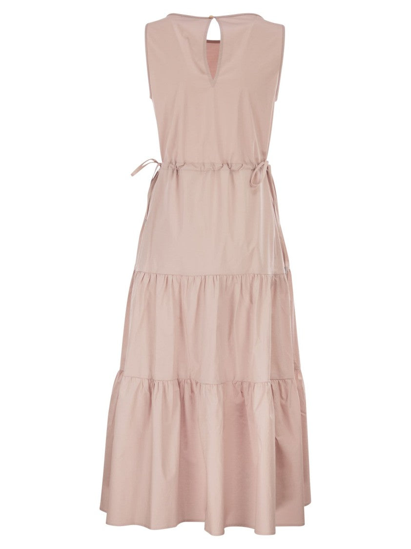 Peserico Sleeveless Midi Dress In Stretch Cotton