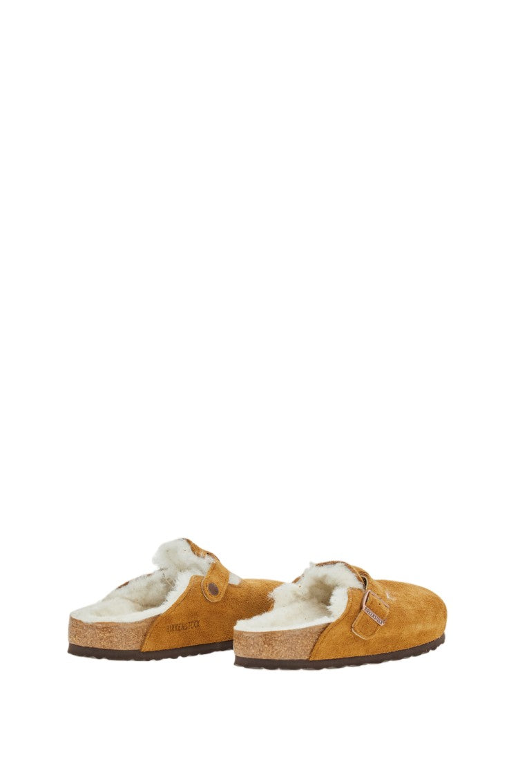 Birkenstock Brown Boston Shearling Suede Clogs