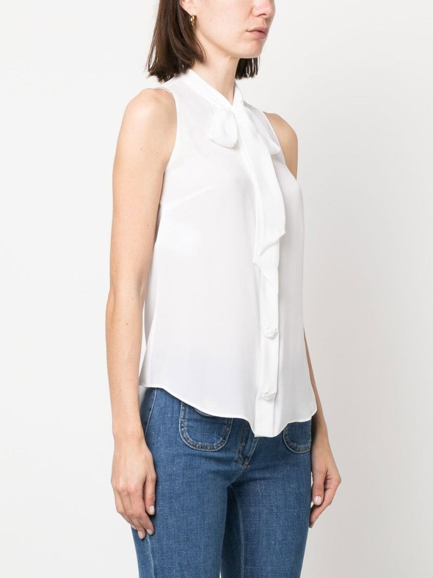 Moschino Silk Pussy-Bow Collar Blouse