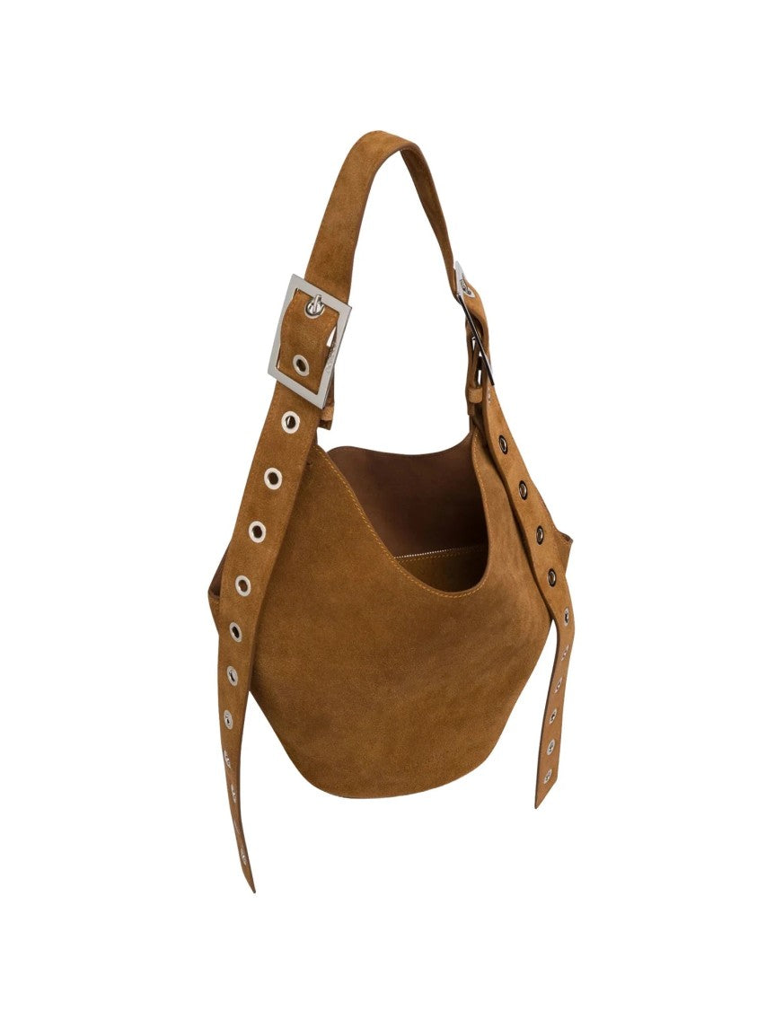 Dondup Hazelnut Brown Small Hobo Bag