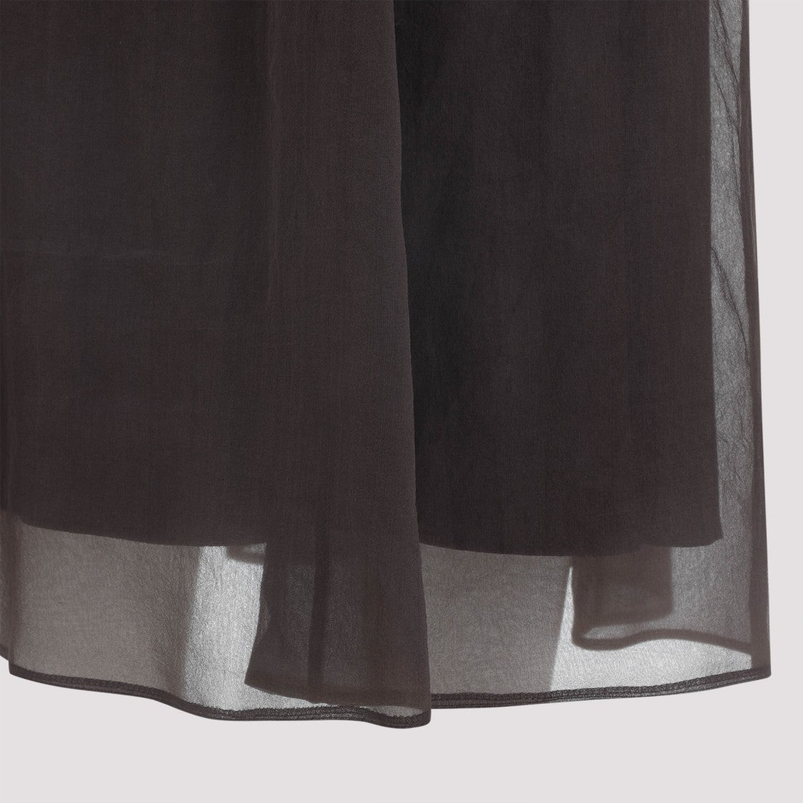 Brunello Cucinelli Dark Chocolate Silk Midi Skirt