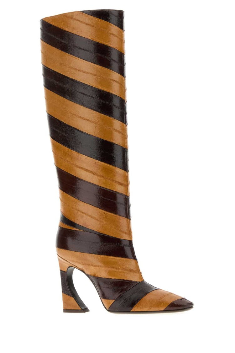 Fendi Two-Tone Leather Arco Boots
