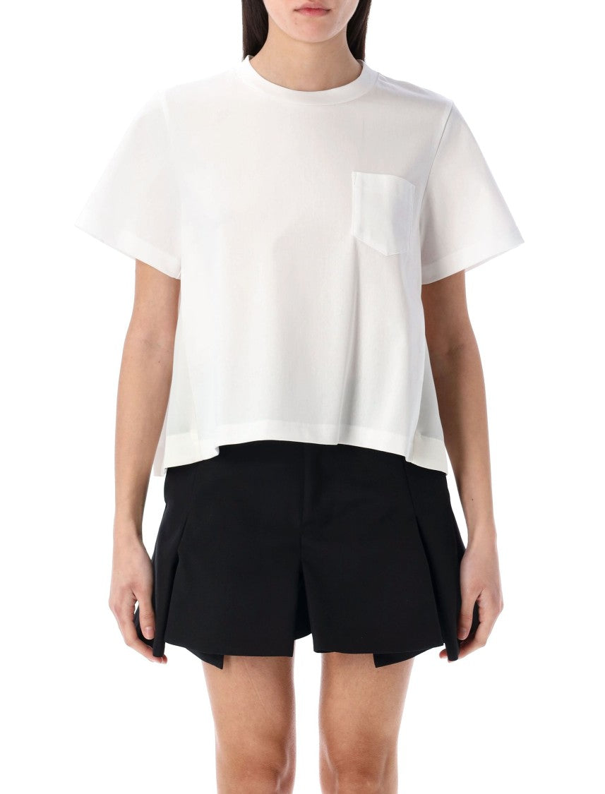 Sacai Nylon Twill Mix Cotton Jersey T-Shirt