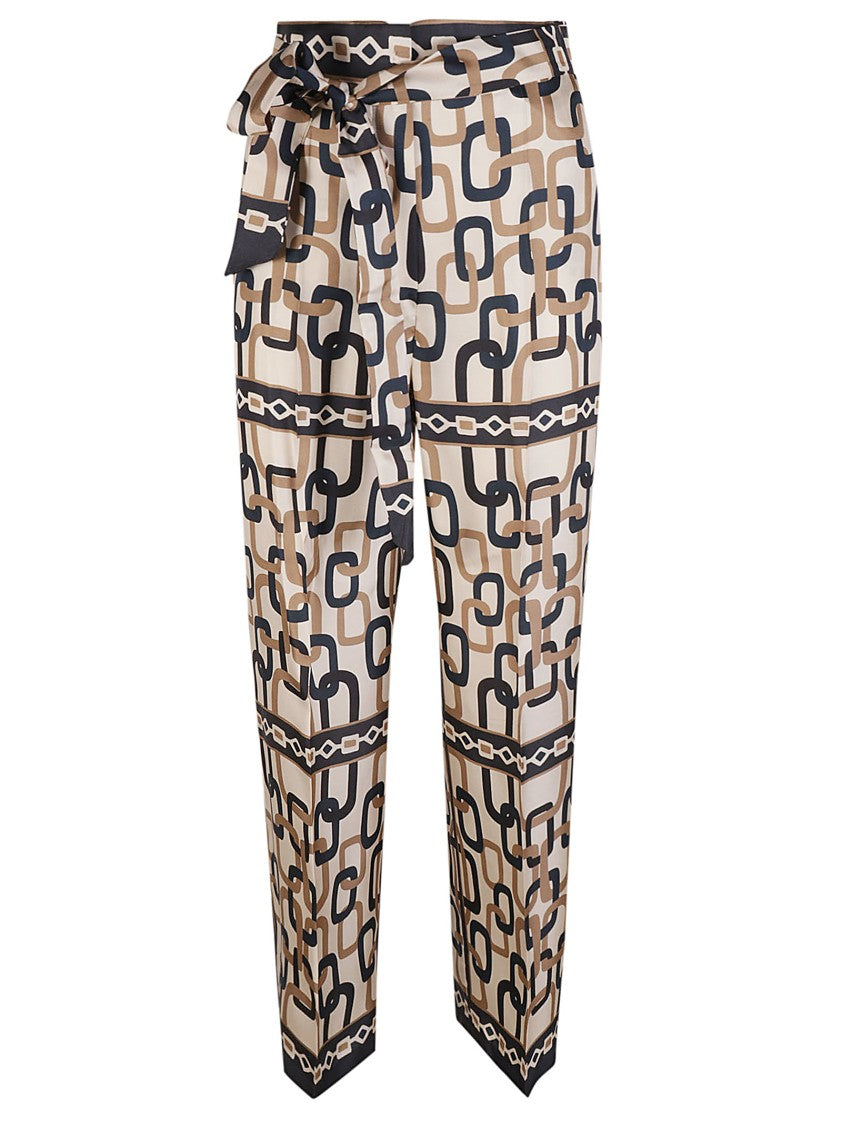 Max Mara Wide-Leg Trousers With Chain Link Pattern