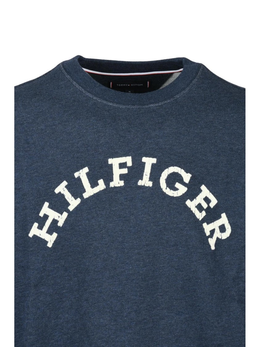 Tommy Hilfiger Blue Cotton Crewneck Sweatshirt