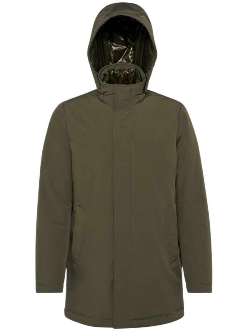 Geox Matte Olive Green Jacket With Quilted Interior