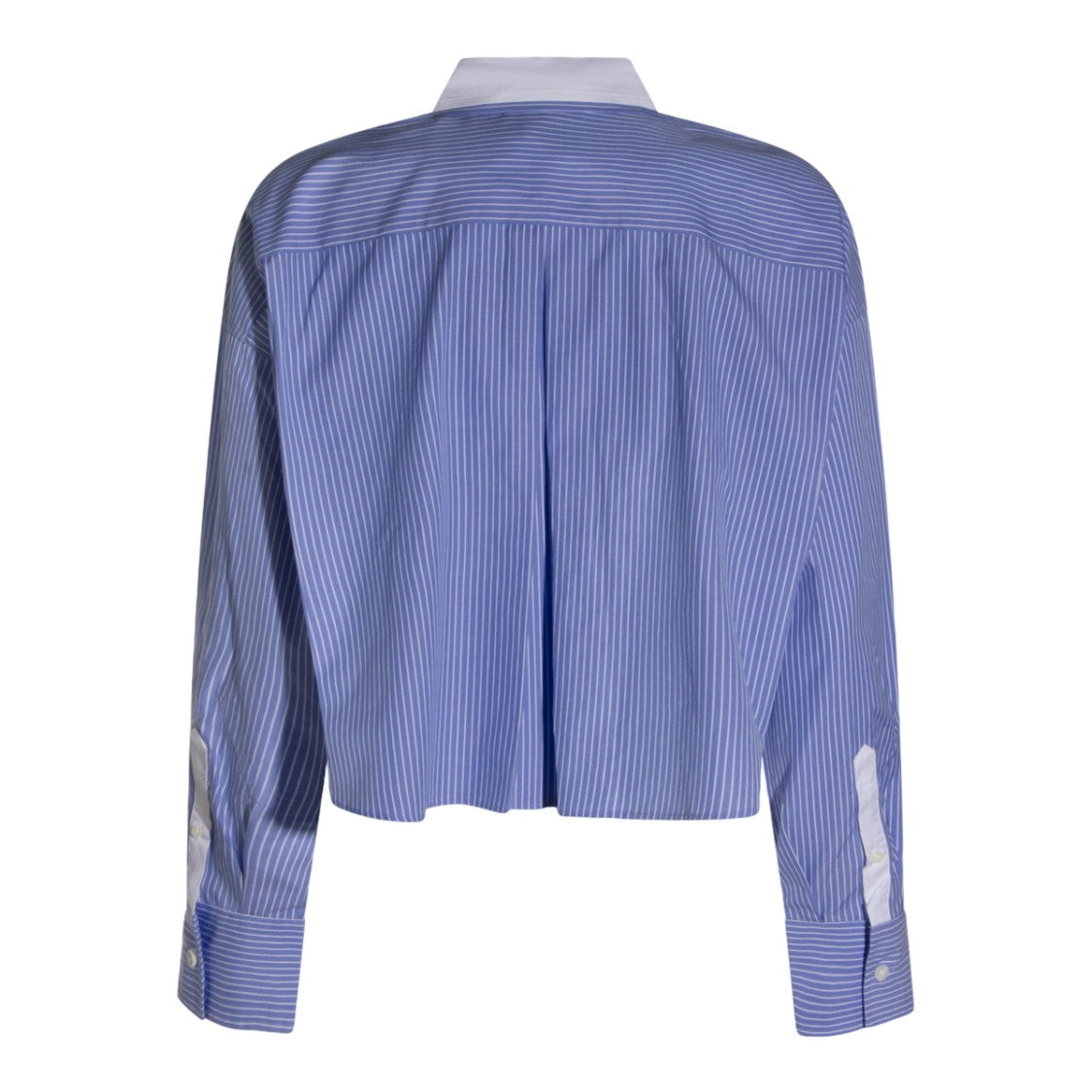 Rag & Bone Cropped Pinstripe Shirt With Pointed Collar