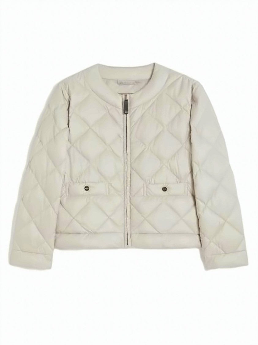 Max Mara Cropped Diamond-Stitch Padded Jacket With Flap Pockets