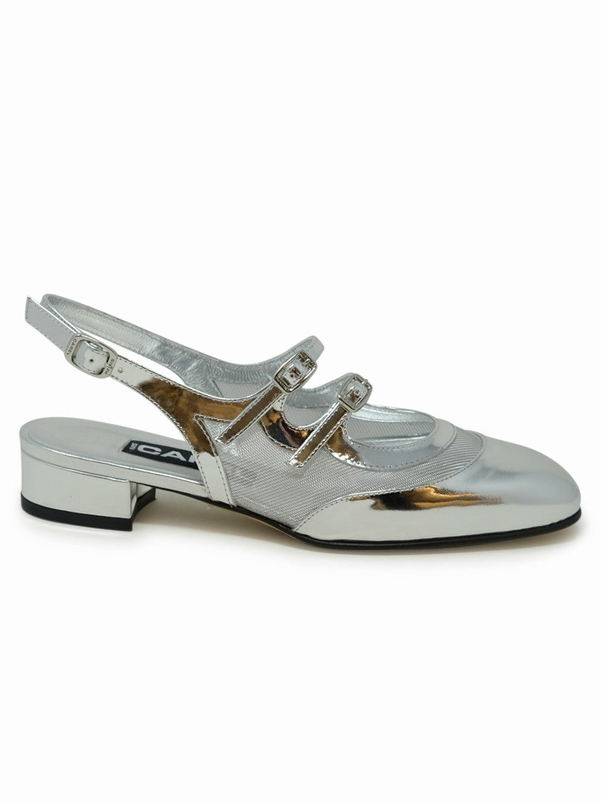 Carel Paris Pechenight Silver Leather Ballet Pumps