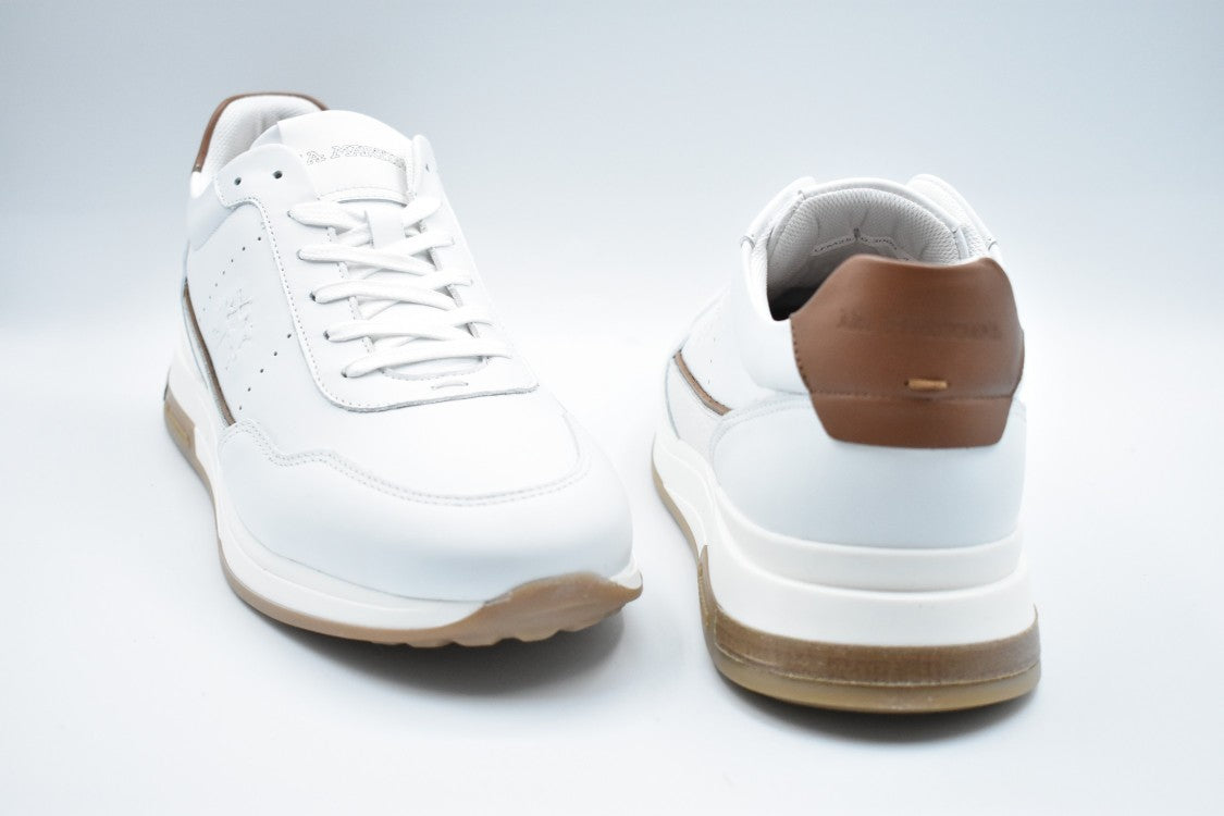 La Martina Classic White Sneakers With Handcrafted Details