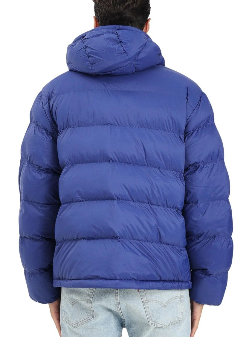 Calvin Klein Jeans Royal Blue Hooded Quilted Polyamide Down Jacket