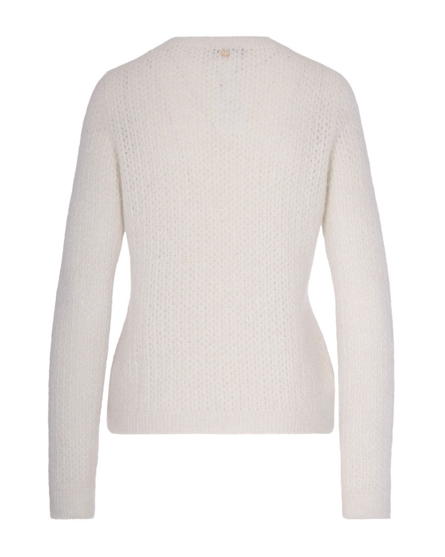 Liu Jo Ivory Crewneck Sweater
