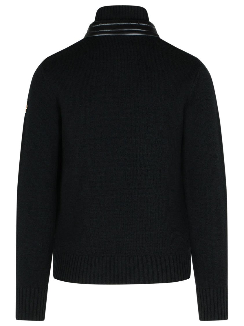 Moncler Grenoble Black Virgin Wool Blend Padded Cardigan