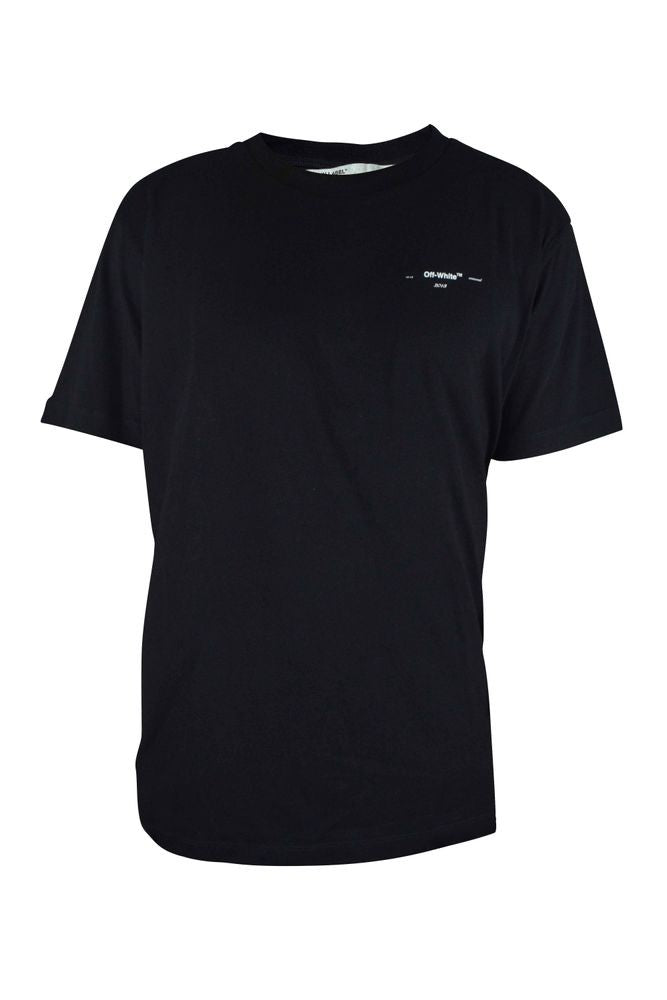 Off-White Black Crew Neck T-Shirt With Signature Logo